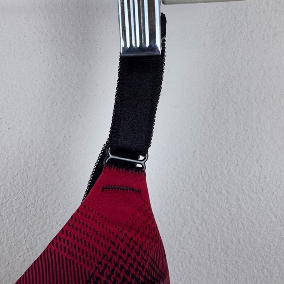 Plaid Red and Black Women's Bra - Picture 5 of 14